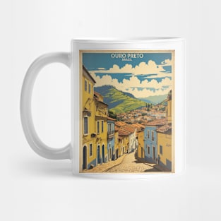 Ouro Preto Brazil Vintage Tourism Travel Poster Art Mug